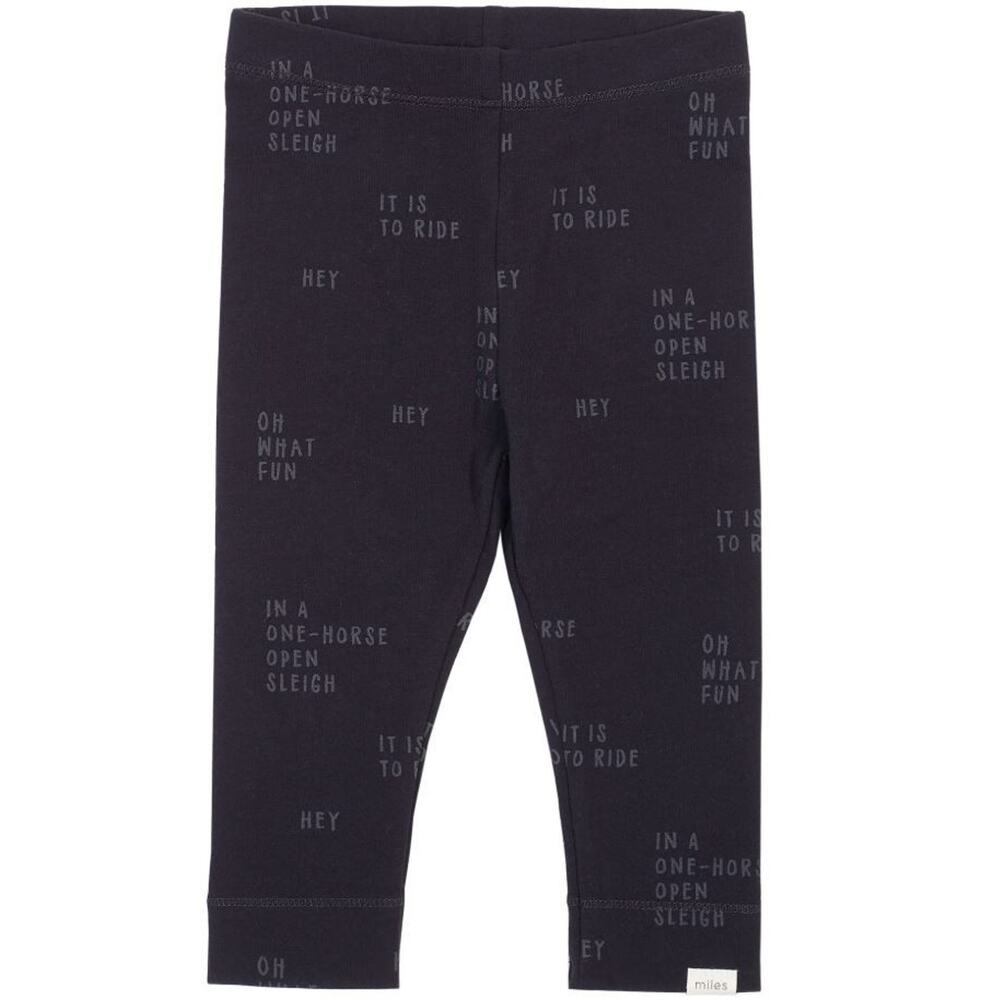 Miles Girls Oh What Fun! Holiday Cotton‎ Blend Leggings in Navy Size 5 MSRP$12